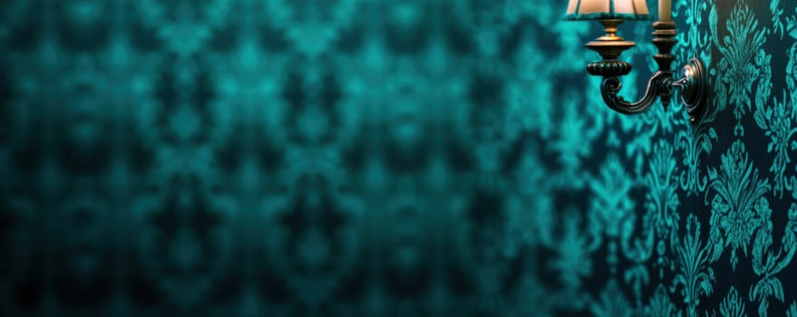 Teal Damask Wall Sconce Interior Design photo