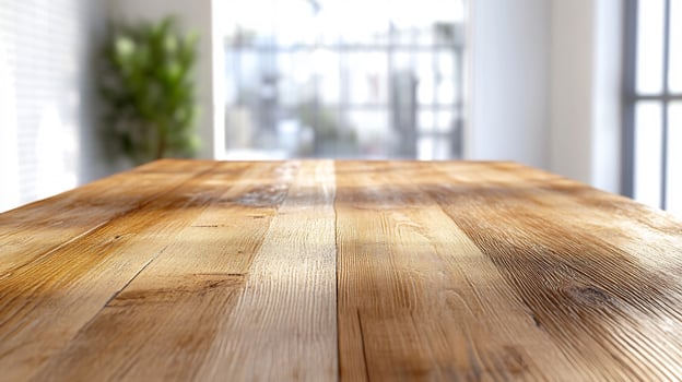 Textured wood table surface background for product mockups and food photography photo