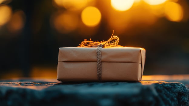 Sunset Gift Outdoors, Nature Background, Present photo
