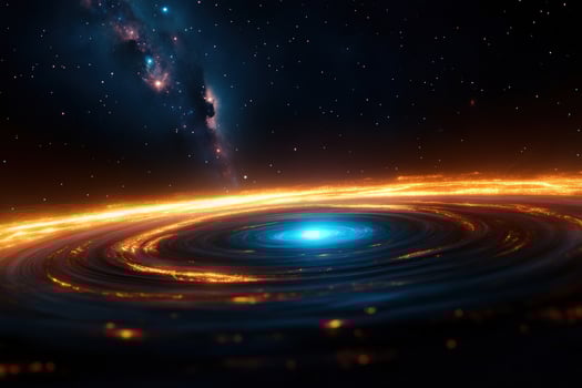 Cosmic nebula swirling, space background, fiery rings, stellar birth, science illustration photo