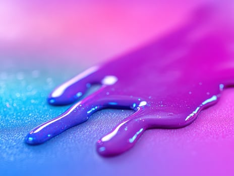Purple blue paint drips, vibrant background, studio shot, design element photo