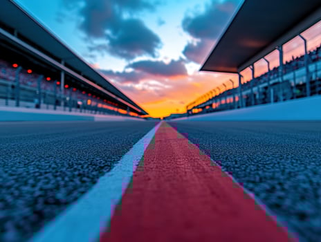 Sunset Racetrack Asphalt Line View photo