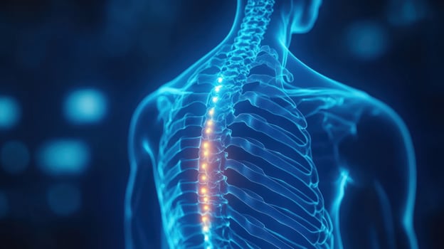 Glowing Spine Anatomy, Medical Illustration photo