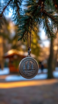 Winter park pendant trees nature snowy background photo