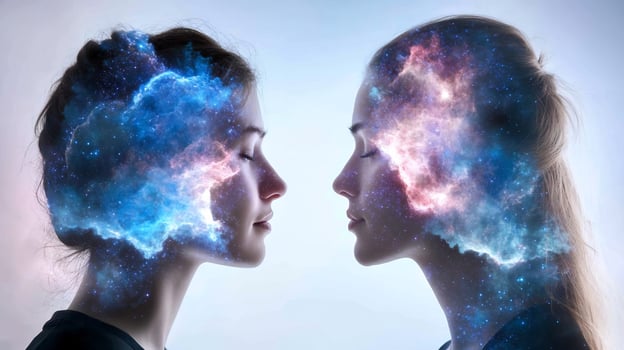 Nebula mind connection conceptual art for thinking and consciousness photo