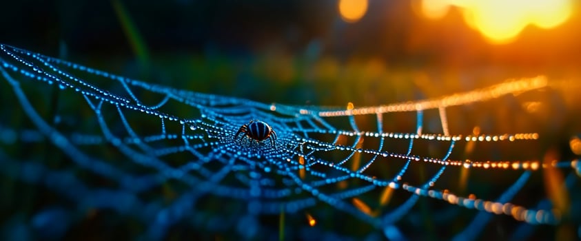 DewKissed Spiderweb at Sunrise photo