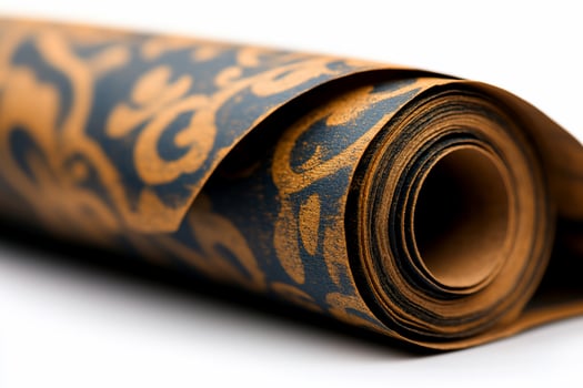 Rolled patterned paper, studio shot, design element, craft project photo