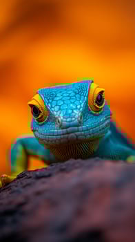 Blue lizard sunset rock closeup nature wildlife photo