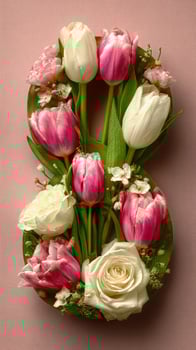 Colorful Floral Arrangement Shaped Like the Number Eight for Special Celebrations photo