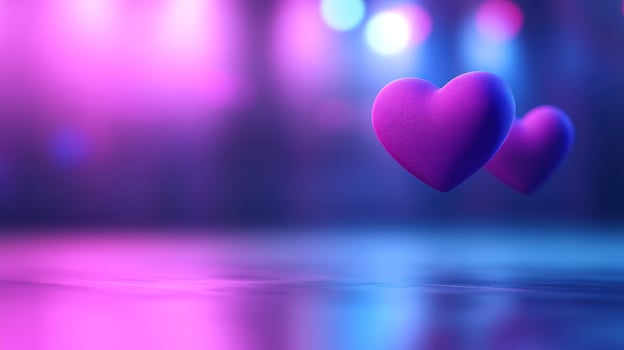 Neon Hearts Float, Nightclub Background, Love, Romance photo