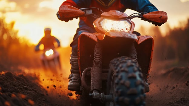Sunset Motocross Race, Dusty Trail, Riders photo