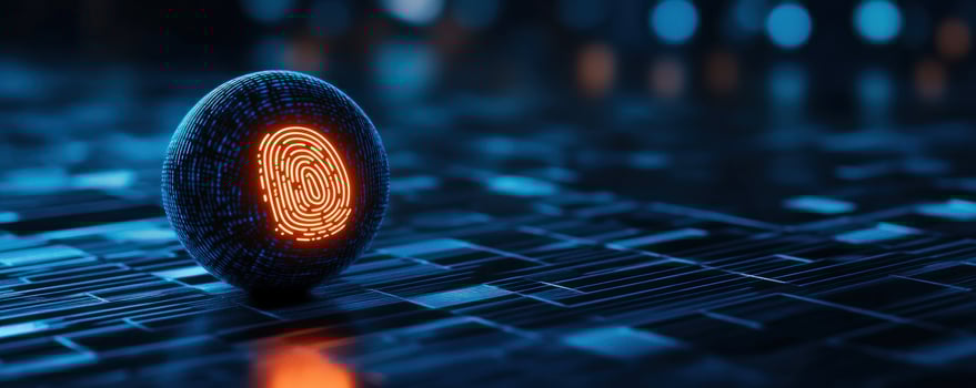 Digital Fingerprint Sphere on Circuit Board photo