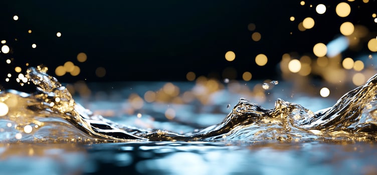 Dynamic water surface with bokeh lights abstract photo