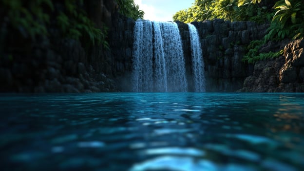 Tropical waterfall pool jungle paradise serenity photo