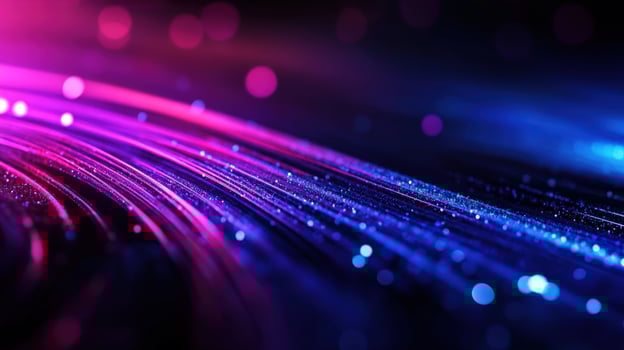 Abstract glowing lines, dark background, bokeh, digital art, website design photo