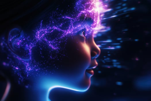 Child's Mind, Data Flow, Futuristic, Abstract, Digital Art, Educational photo