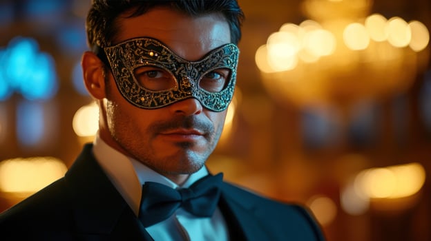 Masked Man at Ballroom Gala photo