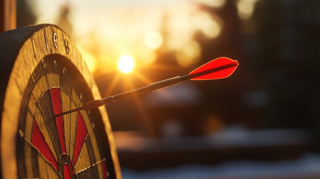 Sunset Dartboard Target Achievement Outdoors Winter photo