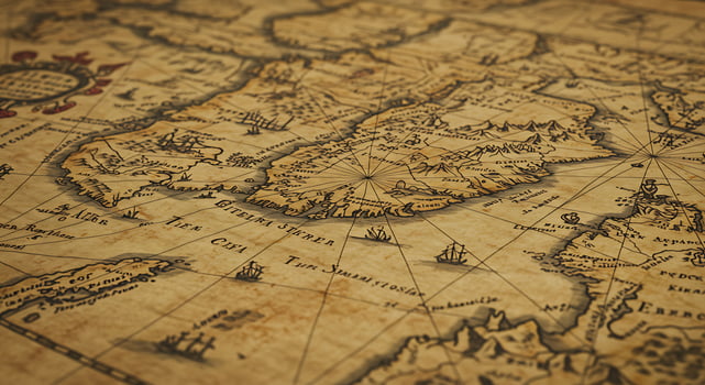 An old map of the world with a map of the world photo