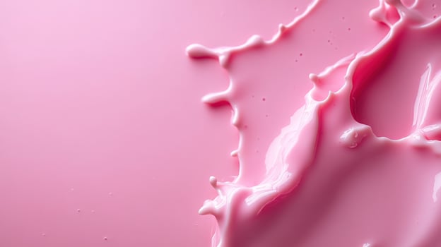 Pink liquid splash, studio backdrop, creamy texture, food advertising photo