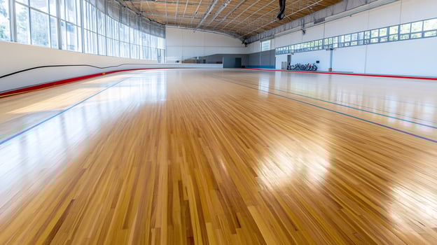 Indoor velodrome track architecture for cycling sports photo