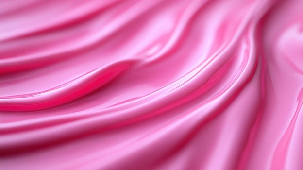 Pink fabric flowing, soft curves, abstract background, design texture photo