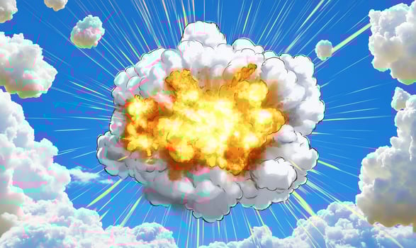 Cartoon explosion sky burst dynamic energy photo