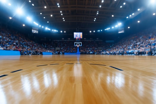 Indoor basketball court arena for sporting event photo
