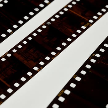 Film strip on white background photo
