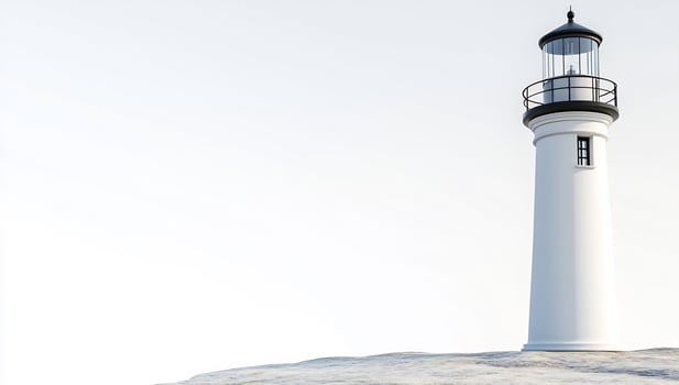 White lighthouse tower on coastline scenery architecture photo