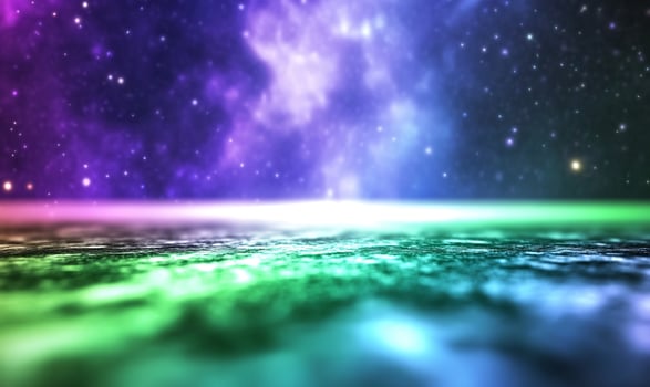 Cosmic galaxy background with vibrant colors and celestial stars photo