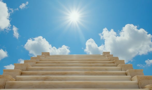 Stairway to sky success goal and aspiration abstract background photo