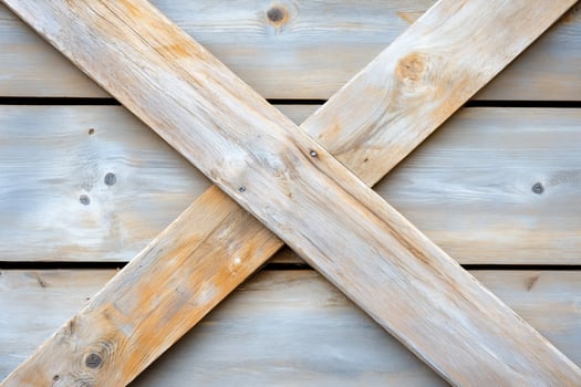 Rustic wooden planks pattern with x design texture and natural grain background photo