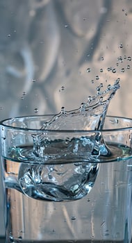 Water Splash in Glass Closeup. photo
