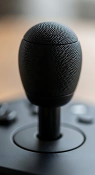 Closeup of Black Joystick Controller. photo