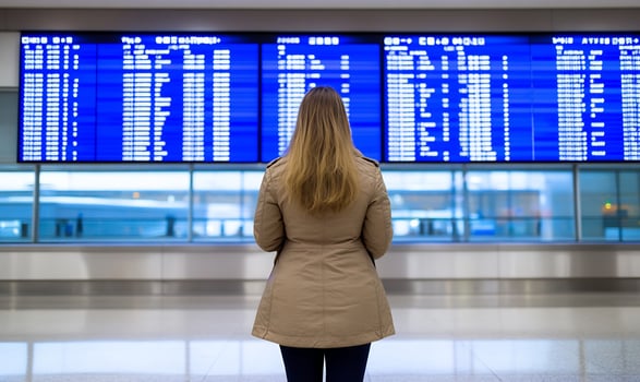 Airport information board travel schedule display photo