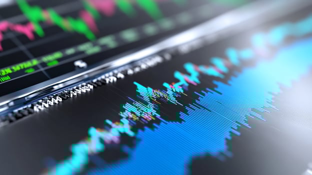 Financial market analysis chart showing stock market fluctuations and data visualization photo