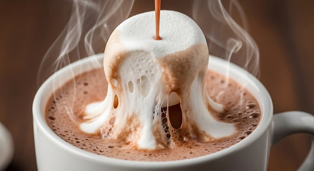Hot chocolate with marshmallow photo