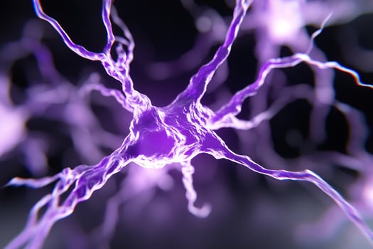 Stylized neuron cell illustration for science and medical visuals photo