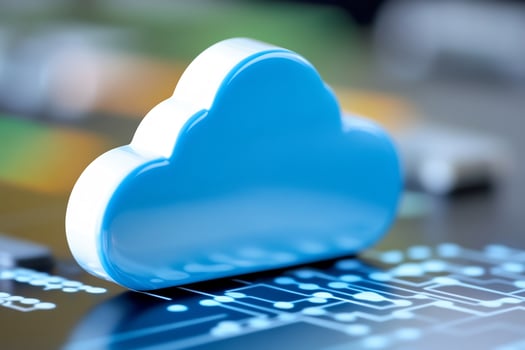 Cloud computing and data connectivity on circuit board pattern photo