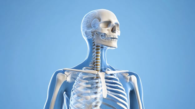 Human skeletal anatomy illustration for medical and educational purposes photo