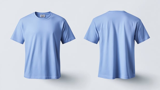 Light blue t shirt front and back mockup apparel design photo