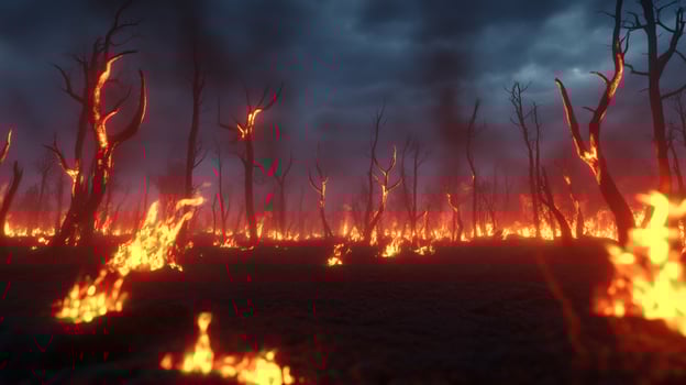 Burning forest fire natural disaster environment destruction photo