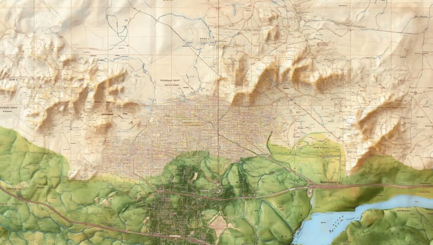Geographic landscape aerial rendering topographic map photo