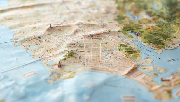 Vintage city map for travel and geography concepts photo