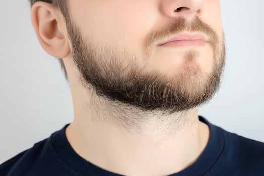 Detailed mans beard close up portrait skin and grooming style photo