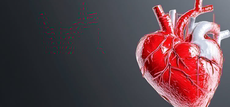 Anatomical heart model illustration for medical and scientific concepts photo