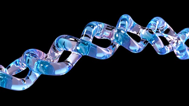 Glass chain helix strand molecule structure model render photo