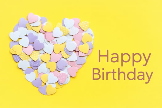 A heart full of pastel hearts for a happy birthday celebration photo