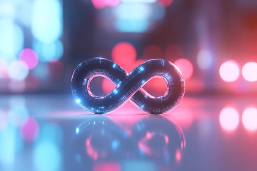 Infinity symbol endless loop abstract connection concept photo
